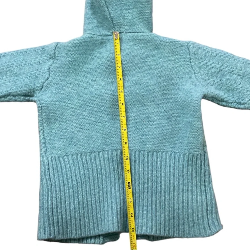 Mini Boden Lambswood Cardigan Sweater Wood Toggle Buttons 7-8 Years Light Blue